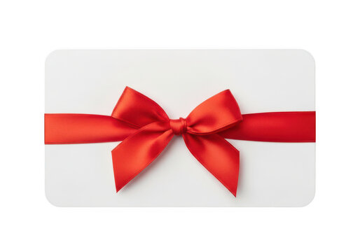 Red satin ribbon bow gift wrap isolated on transparent background