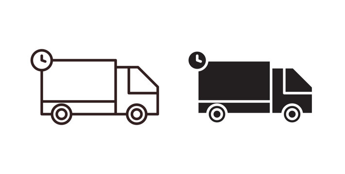 Same day delivery icon flat outline in black