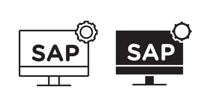 SAP icon flat outline in black