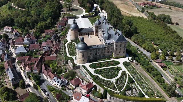 Gardens and Chateau de Hautefort, Perigord, France 