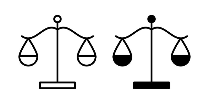Scales icon flat outline in black