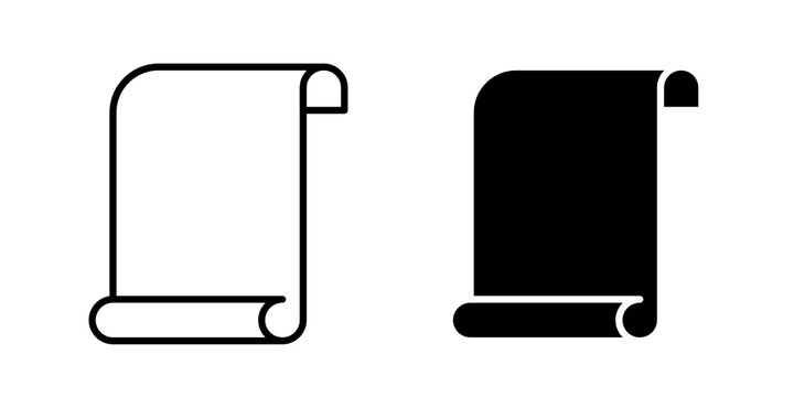 Scrolls icon flat outline in black