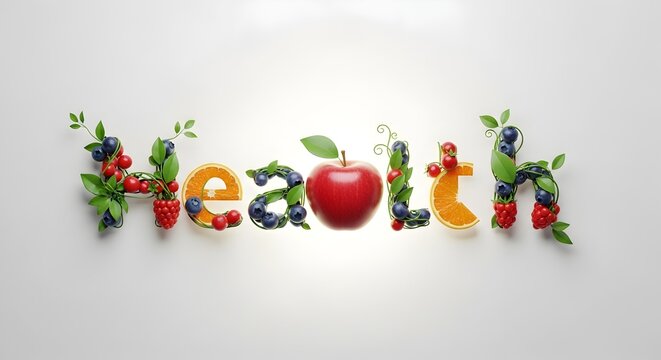 The Word HEALTH Spelled Out in Fruits and Berries
HEALTH Typography Made of Fresh Produce
Fruit and Berry Letters Spelling HEALTH
Colorful Fruits Forming the Word HEALTH
Healthy Eating Concept with Pr