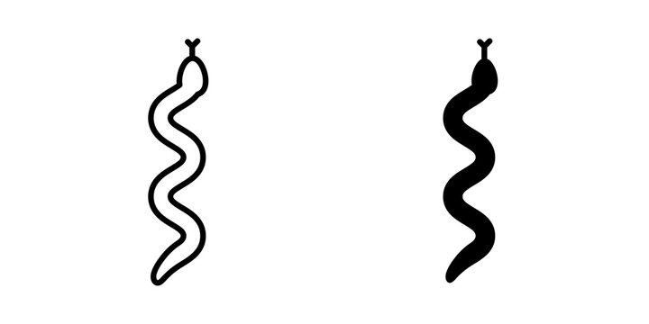 Snake icon flat outline in black