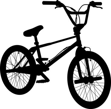 Old School BMX Freestyle Bicycle Silhouette SVG Rad 80s Sport / Vector - hand drawn - not AI