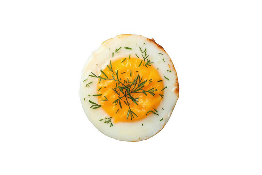Fried Egg with Herbs Top View