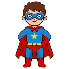superhero in a blue uniform © Mohamed