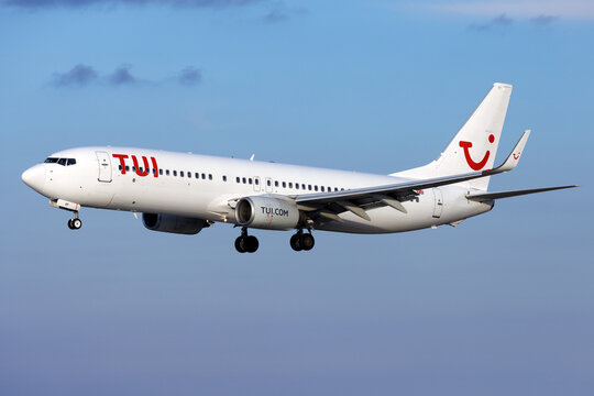 Luqa, Malta - September 17, 2026: TUI Boeing 737-8AS (REG: G-TUKF) in an unusual all white scheme with TUI titles and fin emblem.