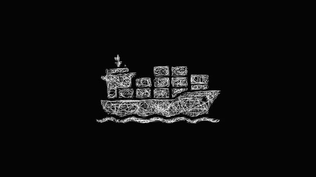 Sketch sea freight icon animation - smooth progressive reveal