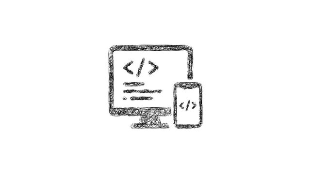 Sketch app coding icon animation - smooth progressive reveal