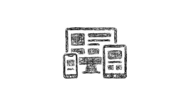Sketch responsive design icon animation - smooth progressive reveal