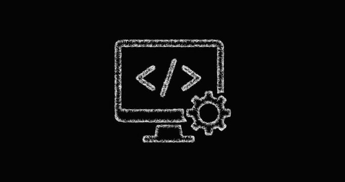 Sketch web development icon animation - smooth progressive reveal