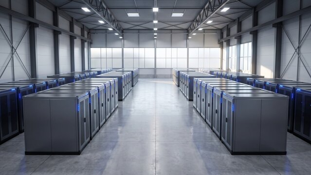 Clean energy storage battery array with blue LED indicators