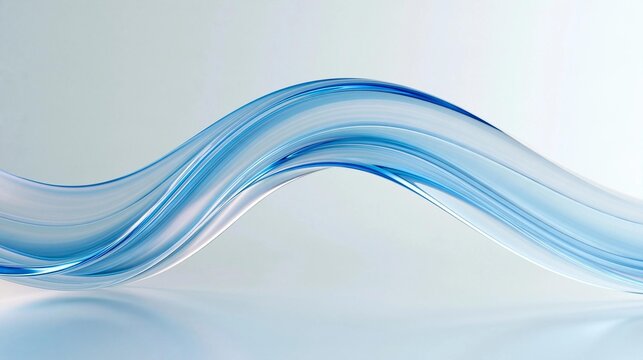 Abstract digital art piece that appears to be a wave or a wave-like shape. the wave is made up of multiple layers of blue lines that are curved and wavy, creating a sense of movement and depth.