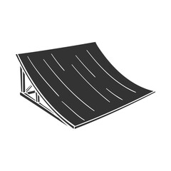 Fototapeta premium Skatepark Quarter Pipe Ramp Vector Icon for Extreme Sports and Skateboard