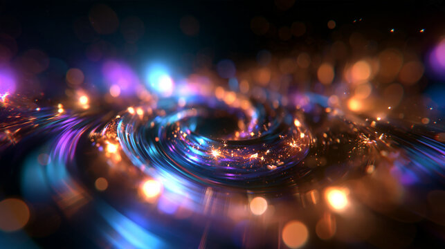 Abstract Swirling Vortex of Glowing Energy and Particles