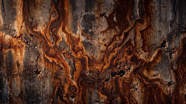 Weathered Concrete Wall with Rust Corrosion Texture