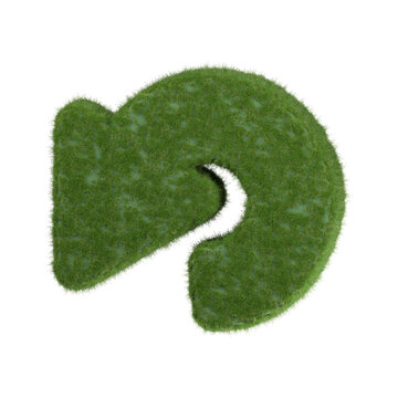 Green grass counterclockwise reload arrow icon isolated