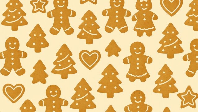 Festive gingerbread cookie pattern