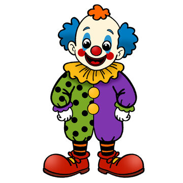 Illustration of a Cheerful Clown Character