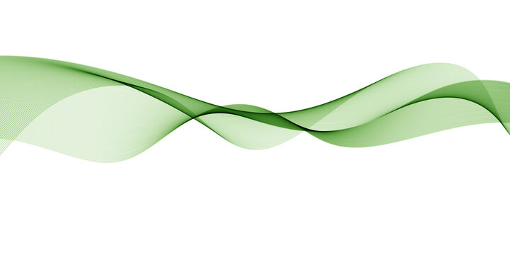 Green smoke wave. Green abstract wave flow isolated on white background as transparent.  green wave liquid lines background.dots on a whit clean and fresh background