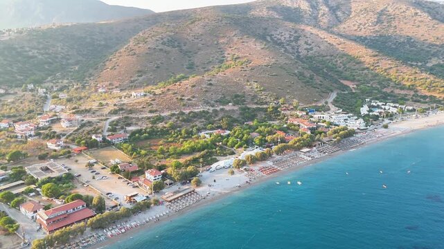 Beautiful Sunset Over Palamutbuku Beach and Sea in Datca