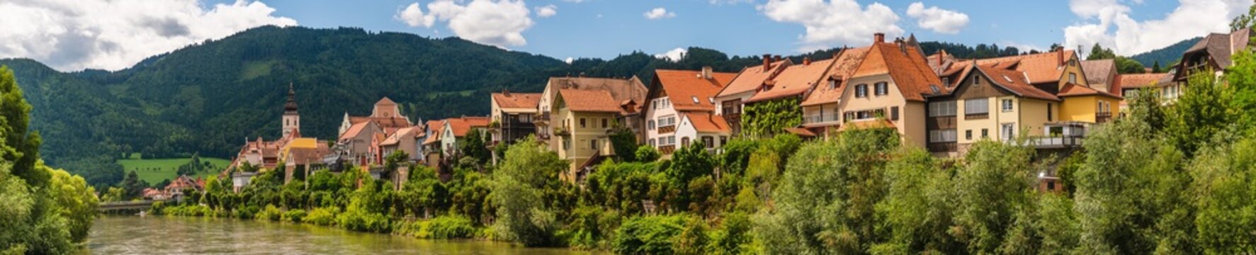 Frohnleiten Panorama along Mur River