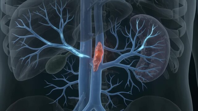 Portal vein thrombosis with intraluminal thrombus obstructing hepatic inflow for medical education