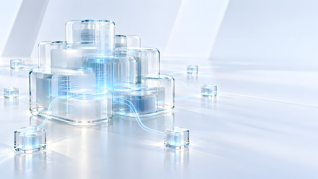 Cloud Digital Infrastructure Connected Through a Transparent Glass Network
