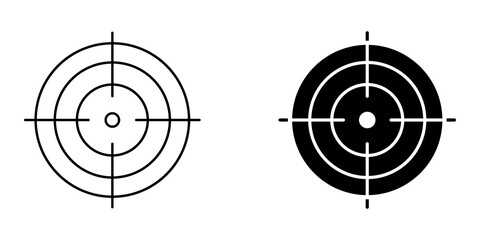 Black and white target crosshair icons set for aiming and shooting precision © Risad