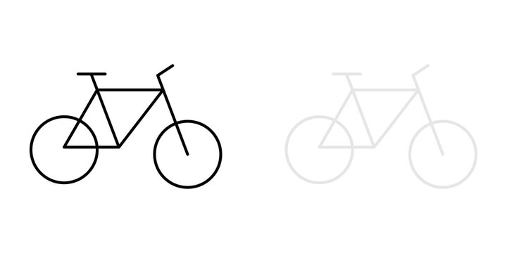 Simple black and grey bicycle icons with minimalist line art style