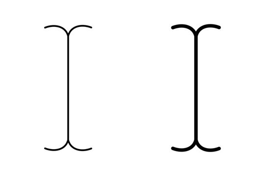 Black text cursor icon for typing and editing digital documents