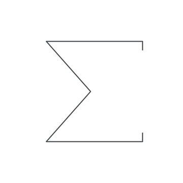Summation sigma symbol outline icon