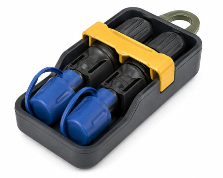 Solar module connector dust cap storage illustration