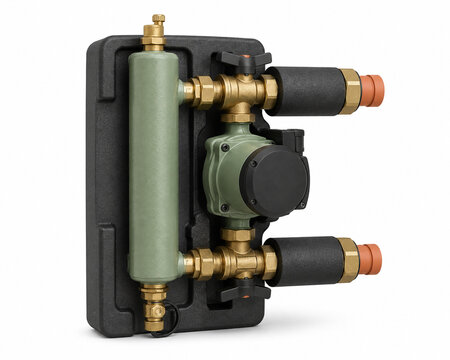 Solar thermal pump station air separator illustration