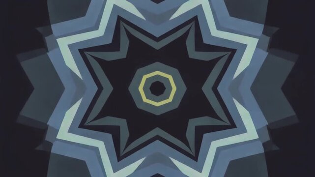 Abstract Kaleidoscopic Star Pattern Background, Geometric Symmetrical Design