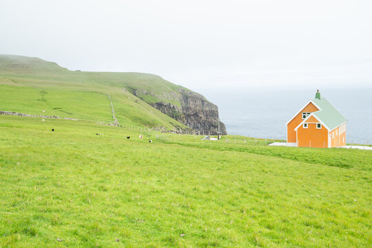 beautiful landscape of Akraberg on island of Suduroy in the Faroe Islands