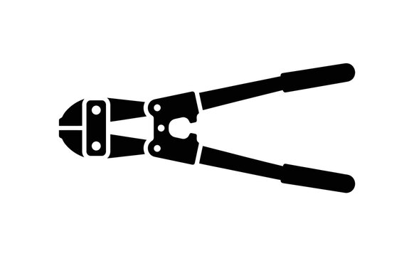 Bolt cutter silhouette vector icon isolated on a clean white background