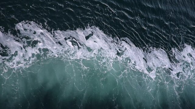 Slow motion view of a ship's wake on the open sea