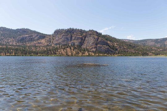 Panoramic Summer View of Okanagan Lake and Valley from the Hillside Above Kelowna, British Columbia, Canada. 