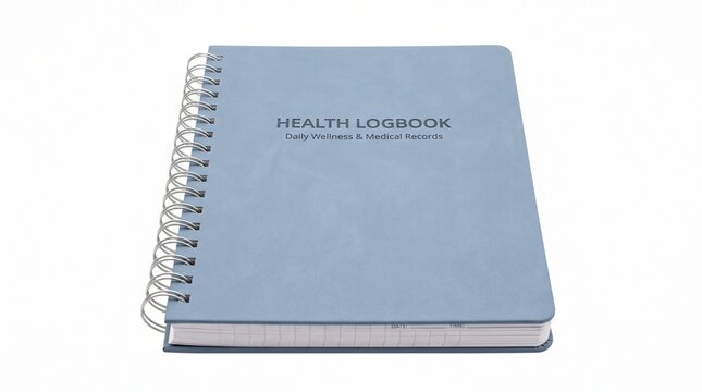 Light Blue Health Logbook for Daily Wellness and Medical Records
