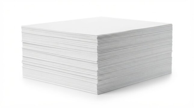 Stack of blank white paper sheets