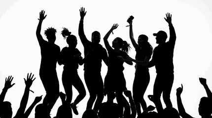 Fototapeta premium Music fans celebrate joyfully at a live gig.