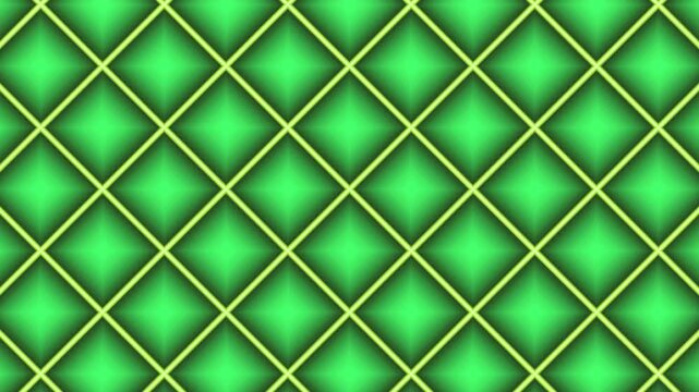 Abstract Green Quilted Diamond Pattern Background Motion Graphic Animation