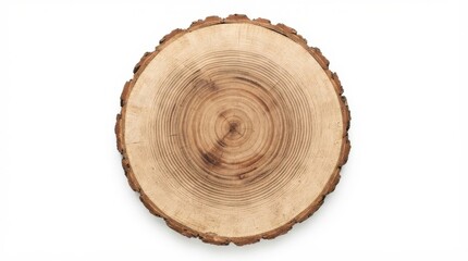 Obraz premium Circular cross section of a tree trunk with annual rings