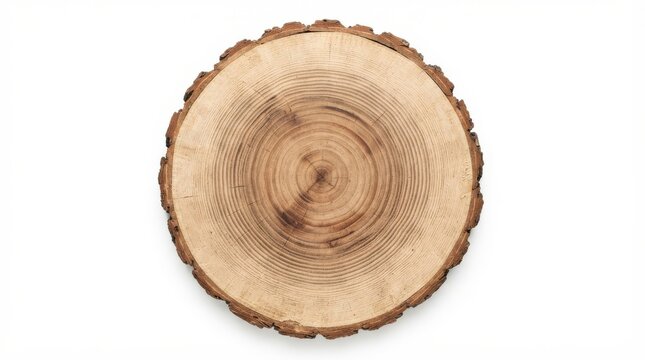 Circular cross section of a tree trunk with annual rings
