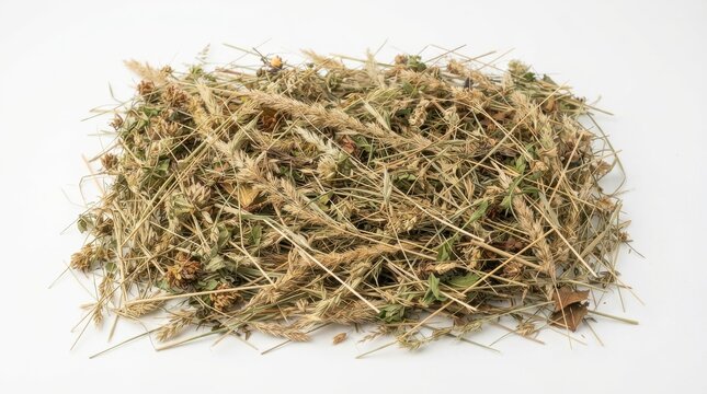 A pile of dried meadow hay and grass