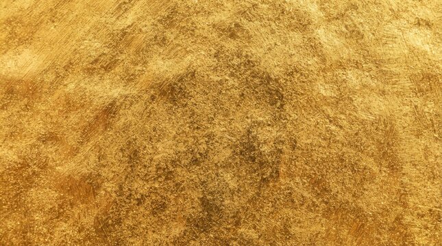 Shiny gold leaf texture with brushed metallic details and rough patterns
