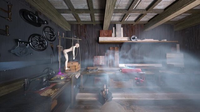 裁縫部屋　3DCGレンダリング
