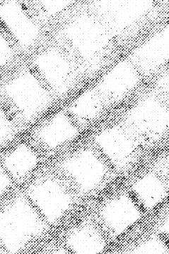 Crossing printed bands form a tilted grid of rounded transparent openings.